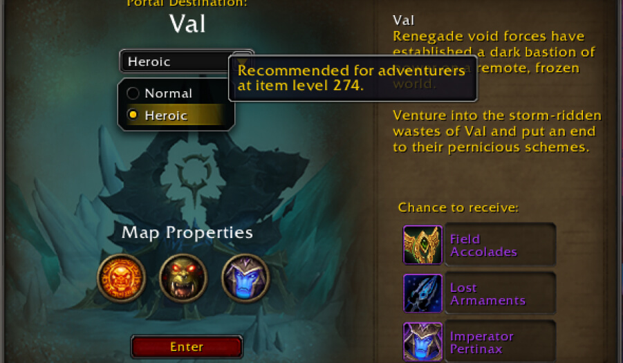 greater void portal heroic world tier