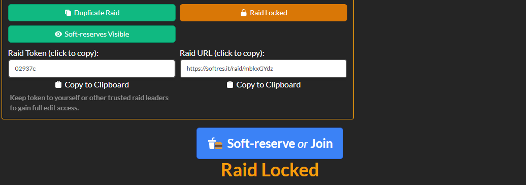 Lock Softres Sheet