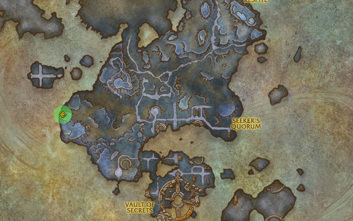 Razorwing nest Location map