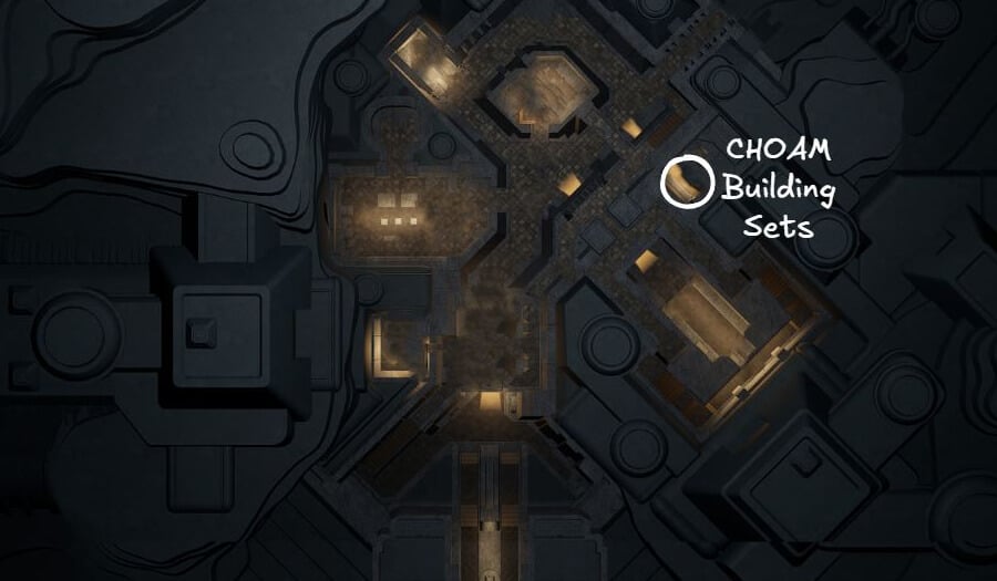 dune awakening building sets choam vendor location harko village