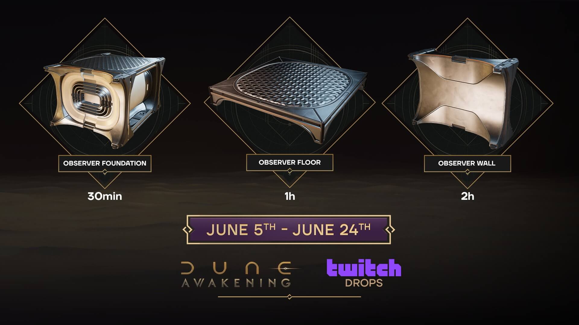 dune awakening observer set twich drops june
