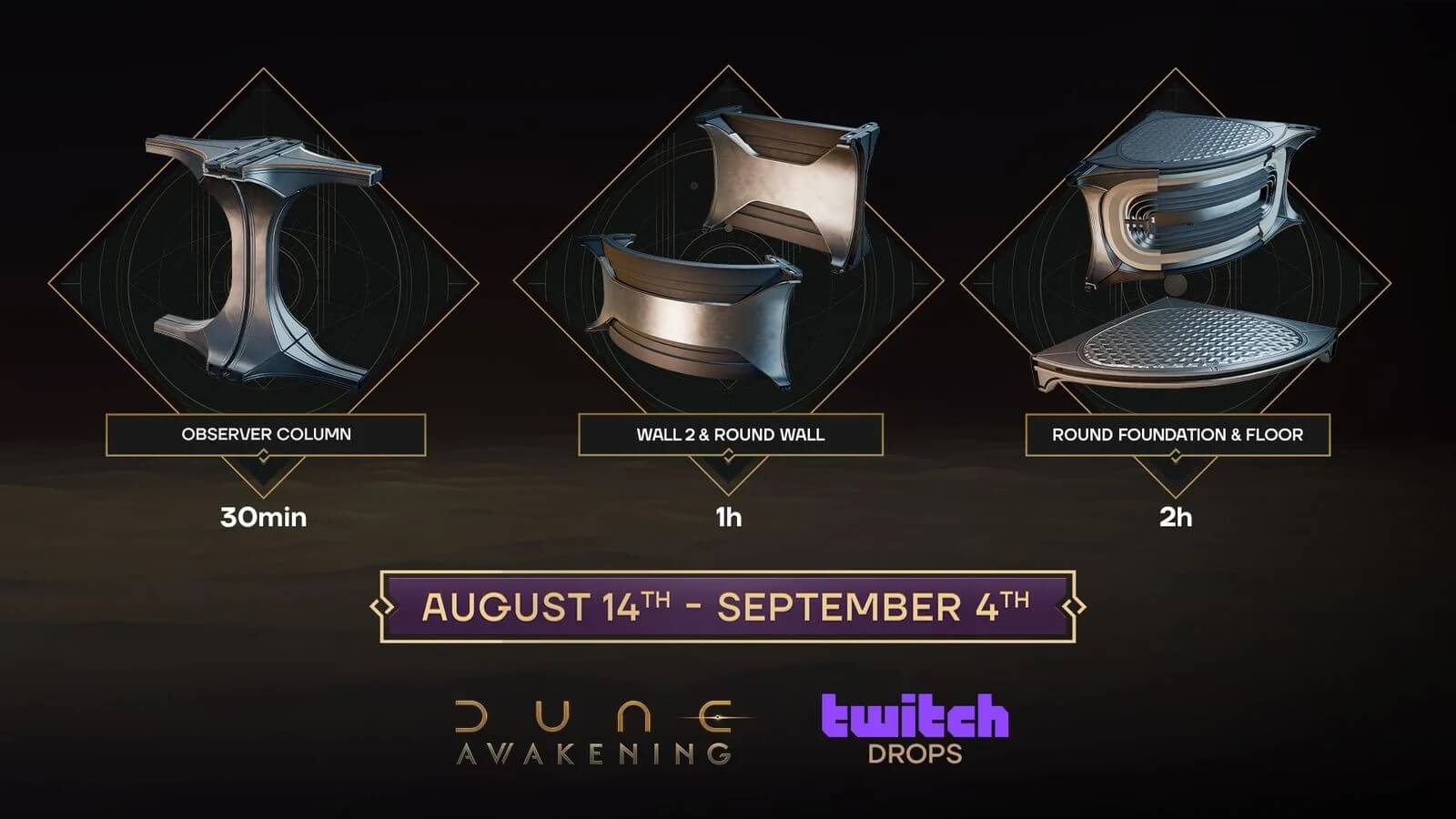 dune awakening building sets twitch drops 3