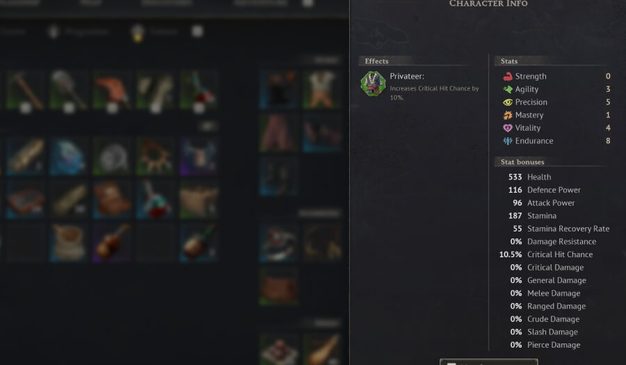 best talents and stats windrose crit