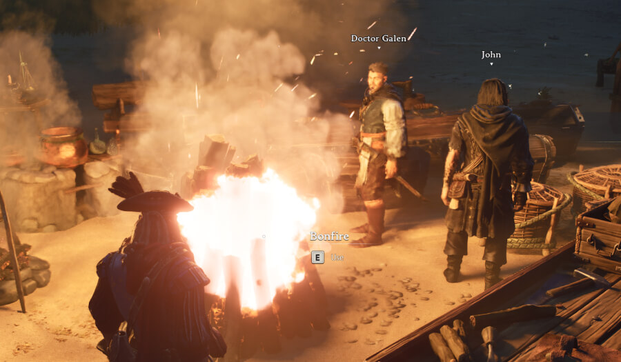 windrose where is doctor galen and john doe bonfire