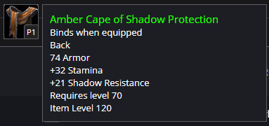 Shadow Resistance Cape for TBC