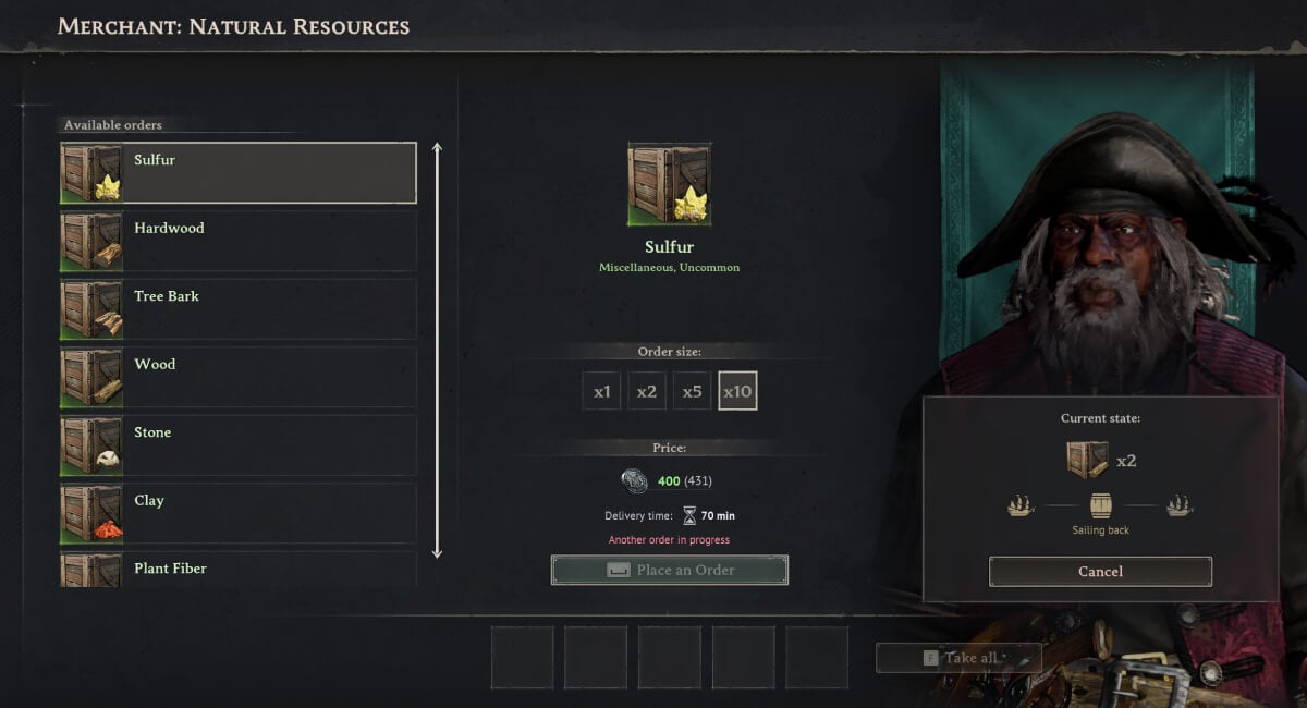 windrose how to get gunpowder sulfur