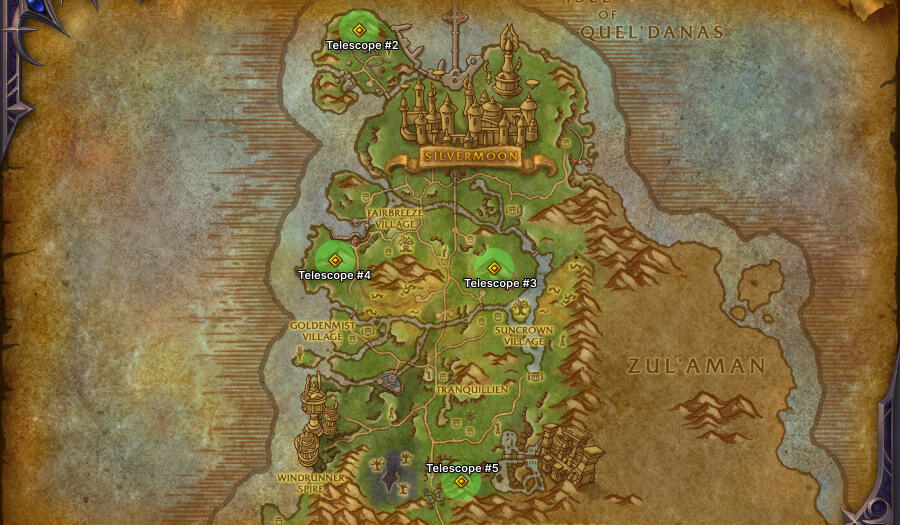 eversong woods highest peaks locations