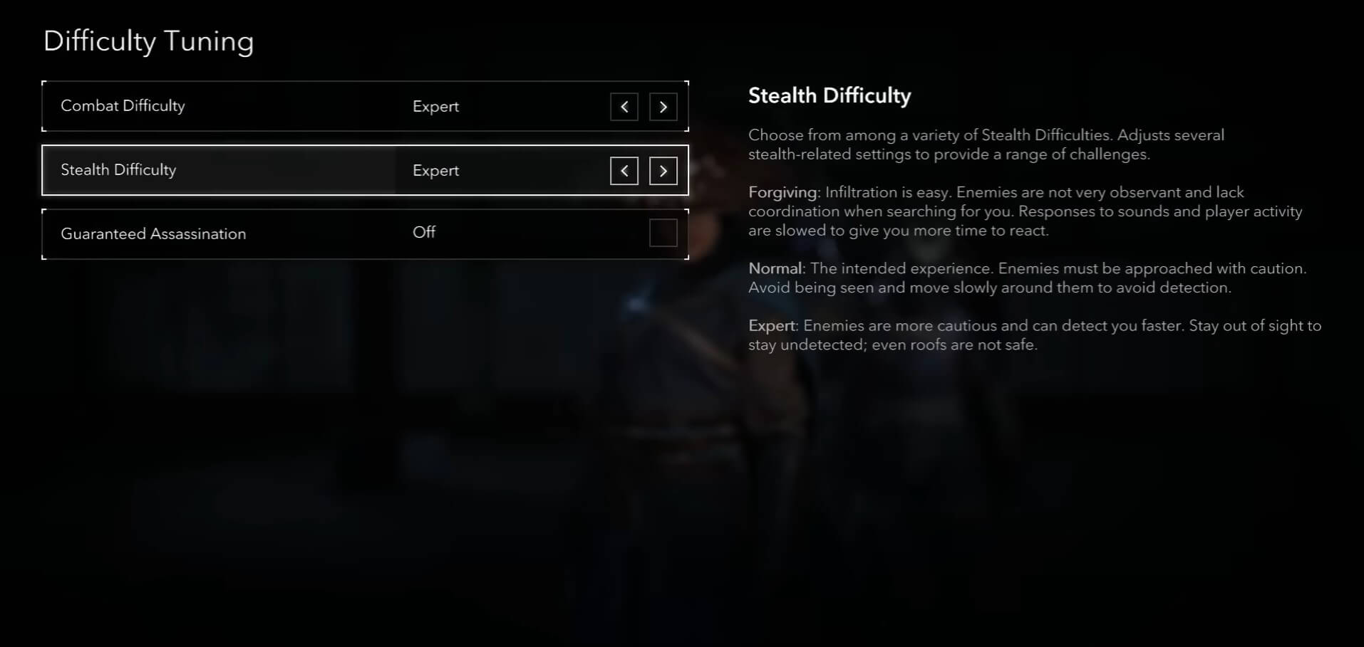 Assassin's Creed Difficulty Settings