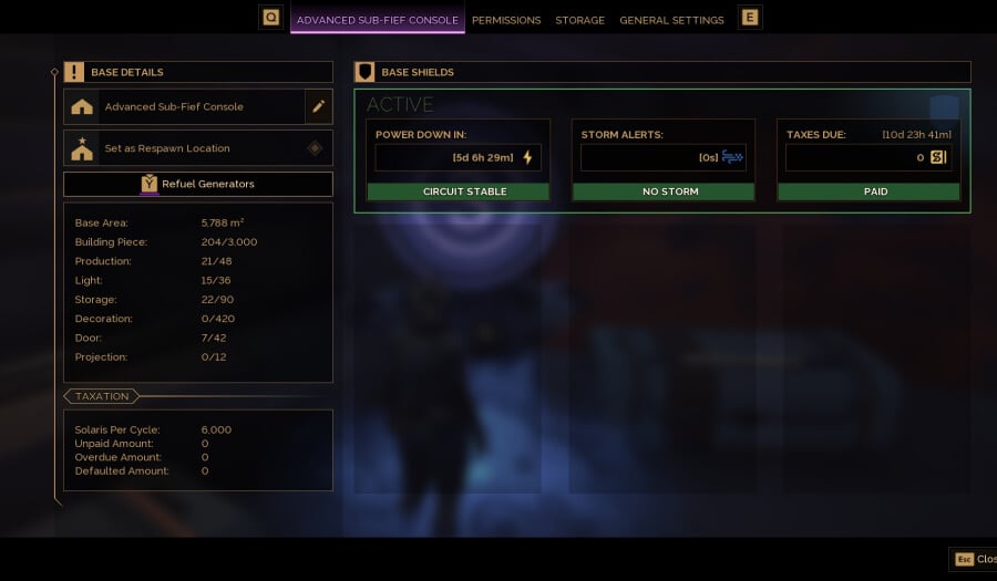 how taxes work in dune awakening sub fief location