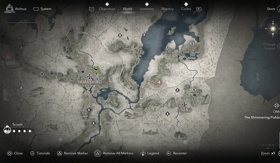 assassins creed shadow legendary sumi e tanuki map