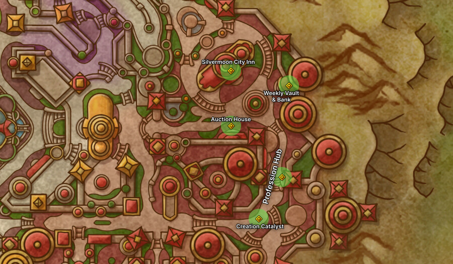 silvermoon city horde exclusive area locations