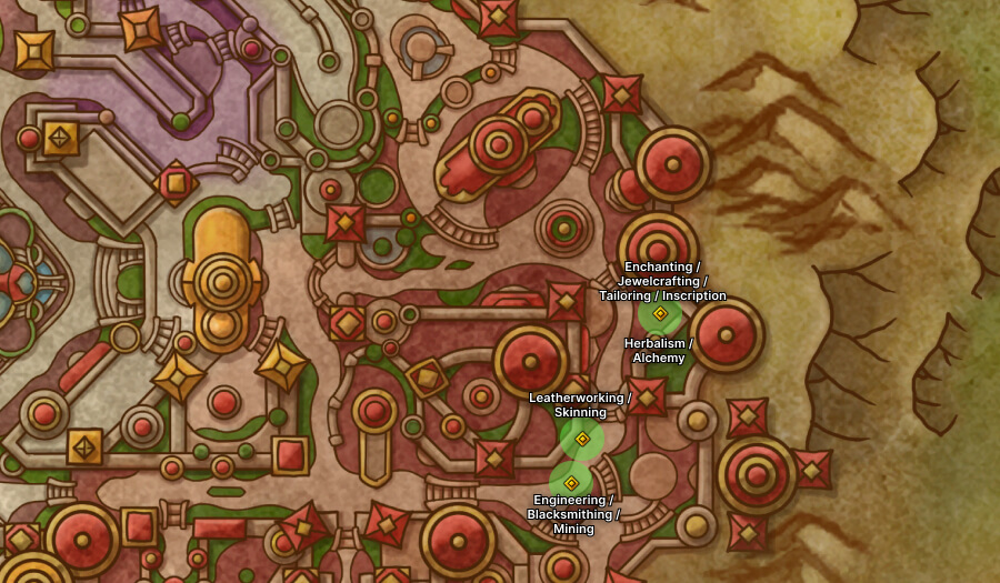 silvermoon city horde exclusive area profession trainers