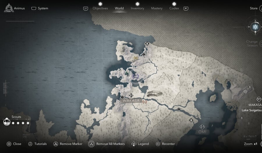 assassins creed shadow legendary sumi e red crowned crane map