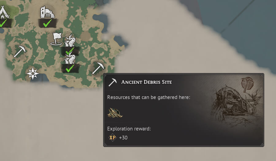 windrose quagmire powder farming ancient debris site location four