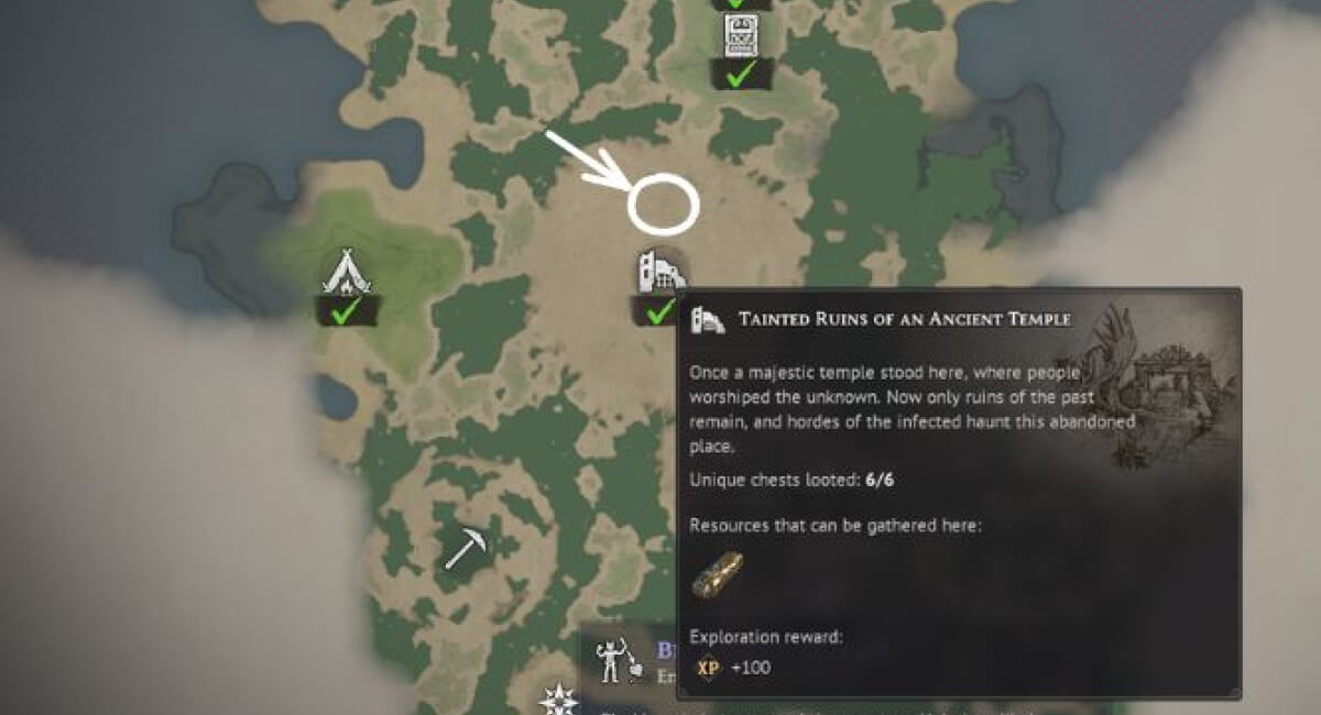 windrose tainted bile farming route tainted ruins