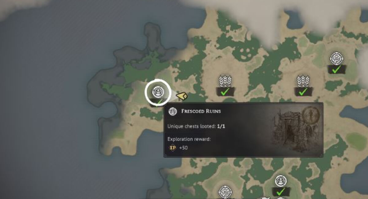 windrose tainted bile farming route frescoed ruins