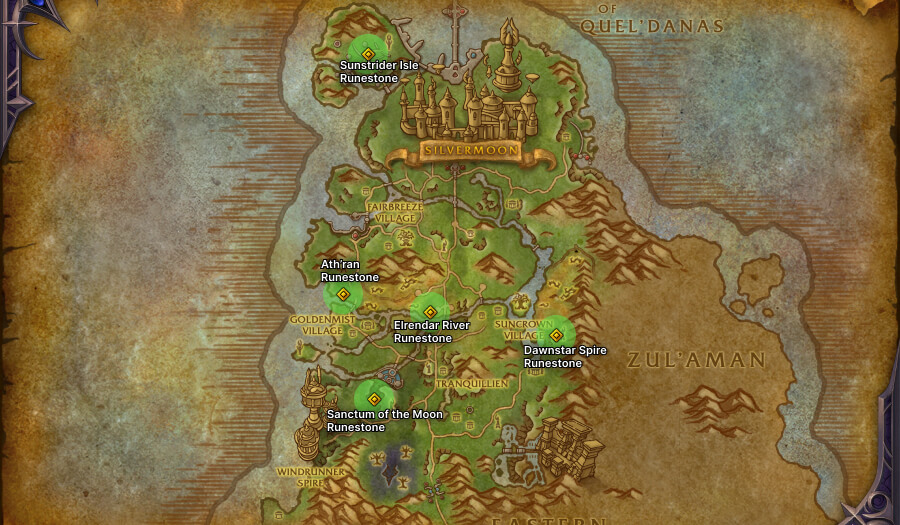 eversong woods runestone locations