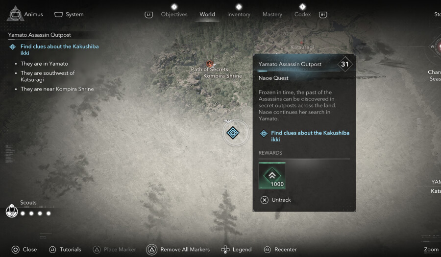 assassins creed shadow yamato assassin outpost map close