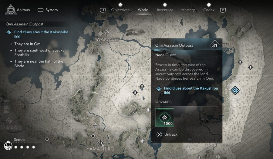 assassins creed shadow omi assassin outpost map