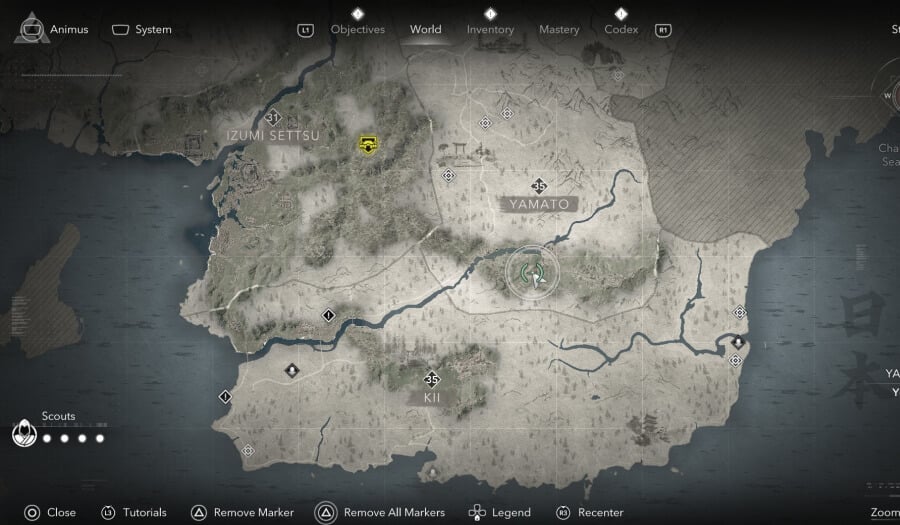 assassins creed shadow legendary sumi e sakura shika deer map