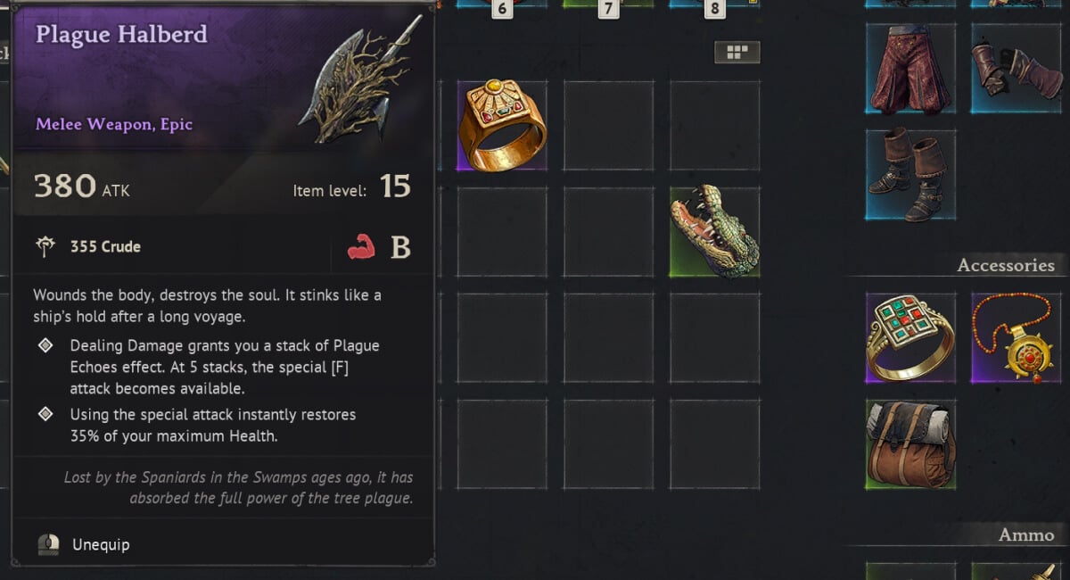 windrose best builds plague halberd weapon