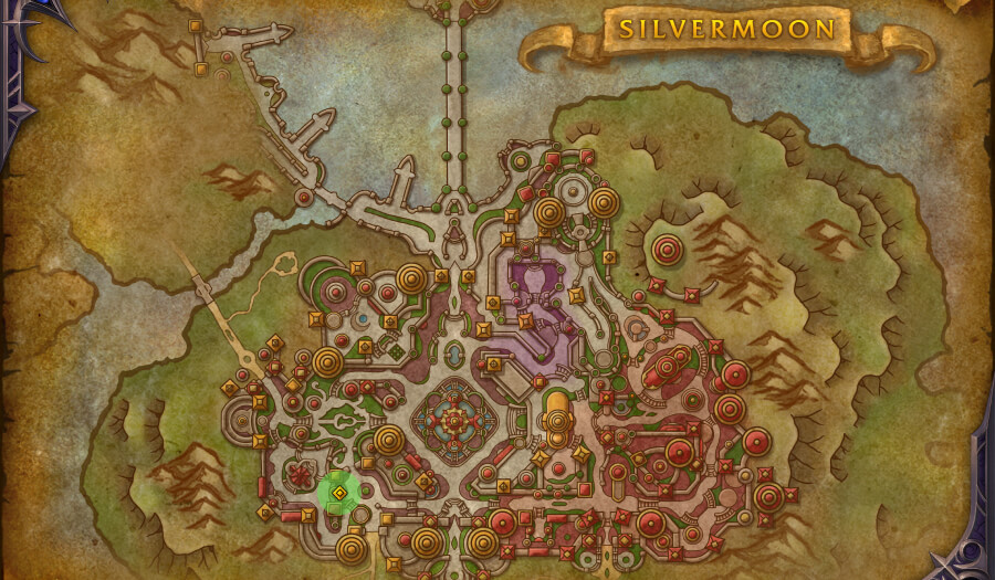 silvermoon city training dummies location