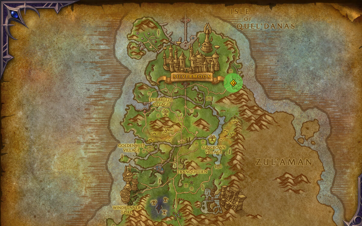 sindorei enchanting rod map