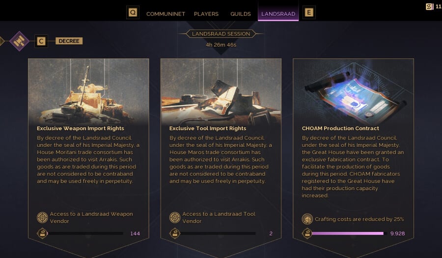 landsraad vote ui