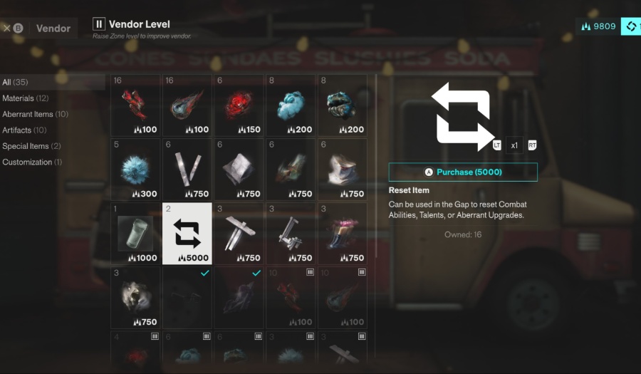 control resonant reset item