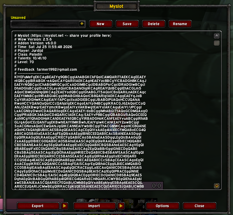 Myslot TBC Classic