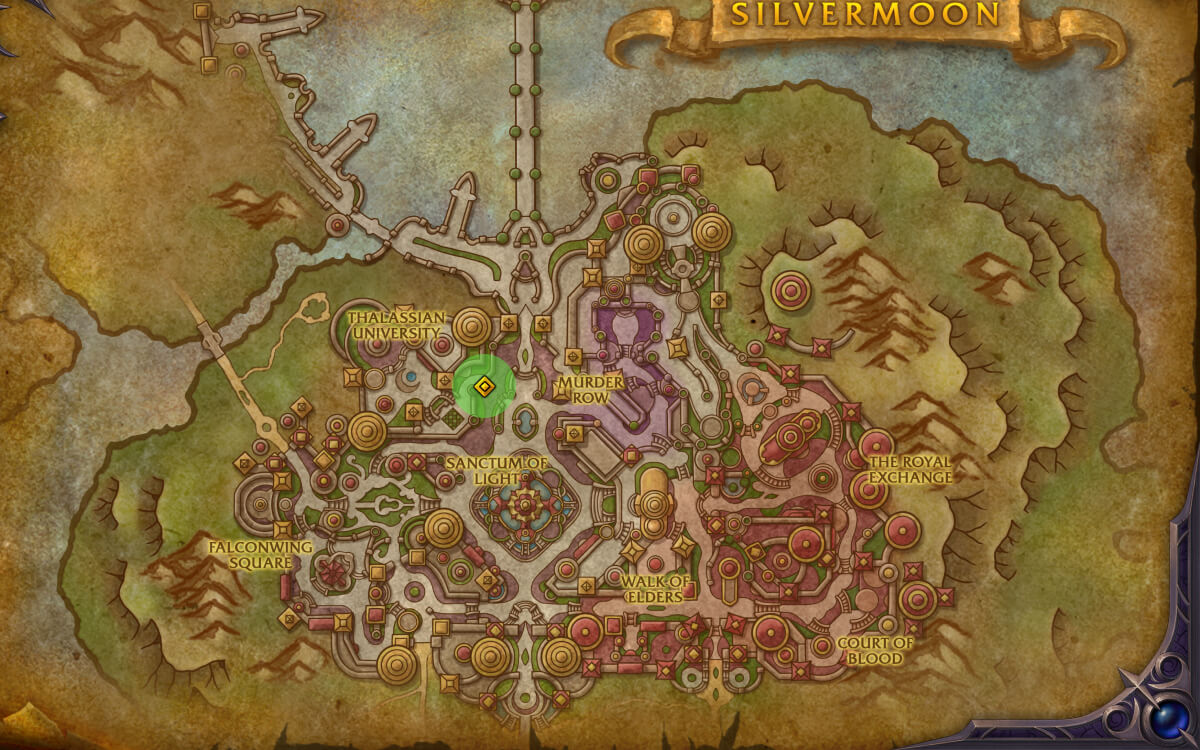 skinning trainer location map