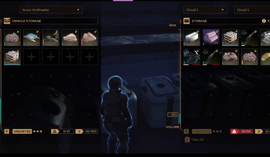 dune inventory vehicle screen