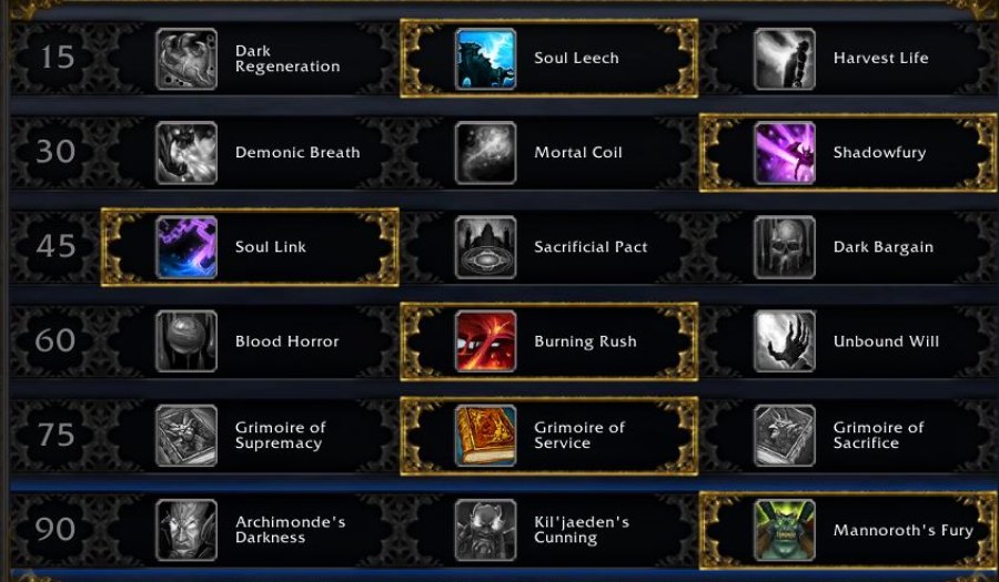 demonology warlock talent dungeon