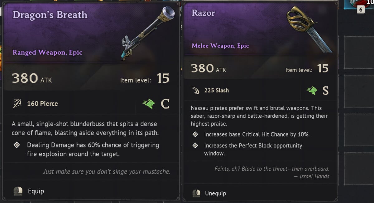 windrose best builds saber dragon weapons