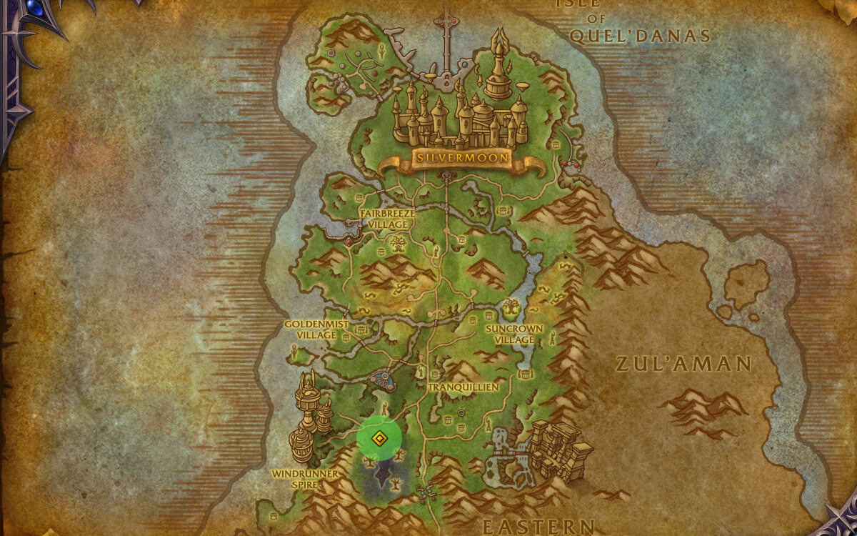 eversong beast lure location map
