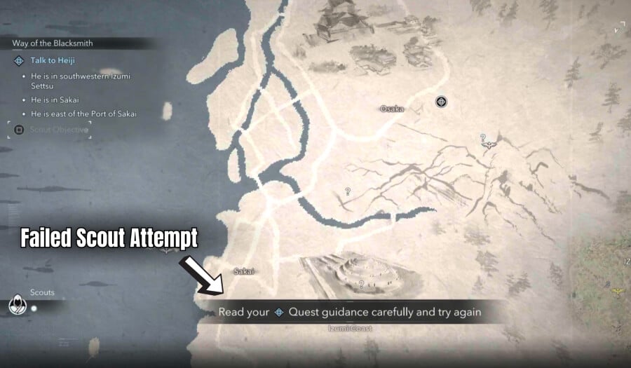 how to use scouts to locate an objective in ac shadows map image 3