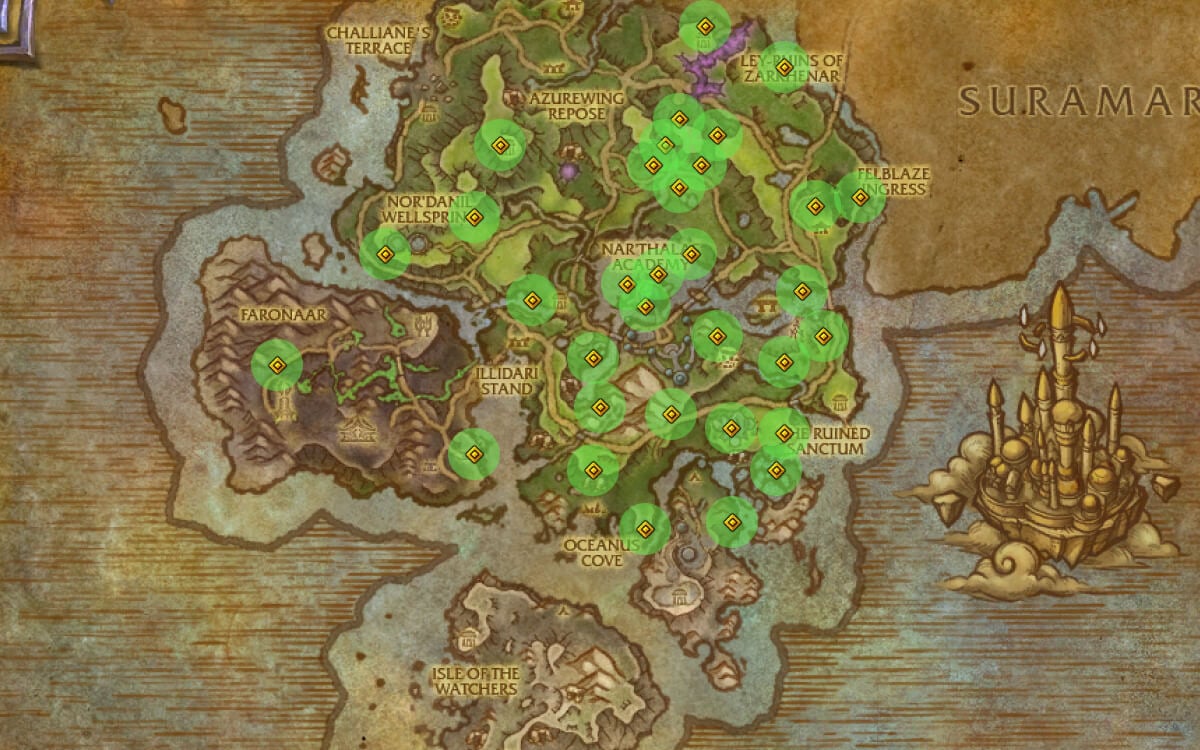 azsune treasure locations