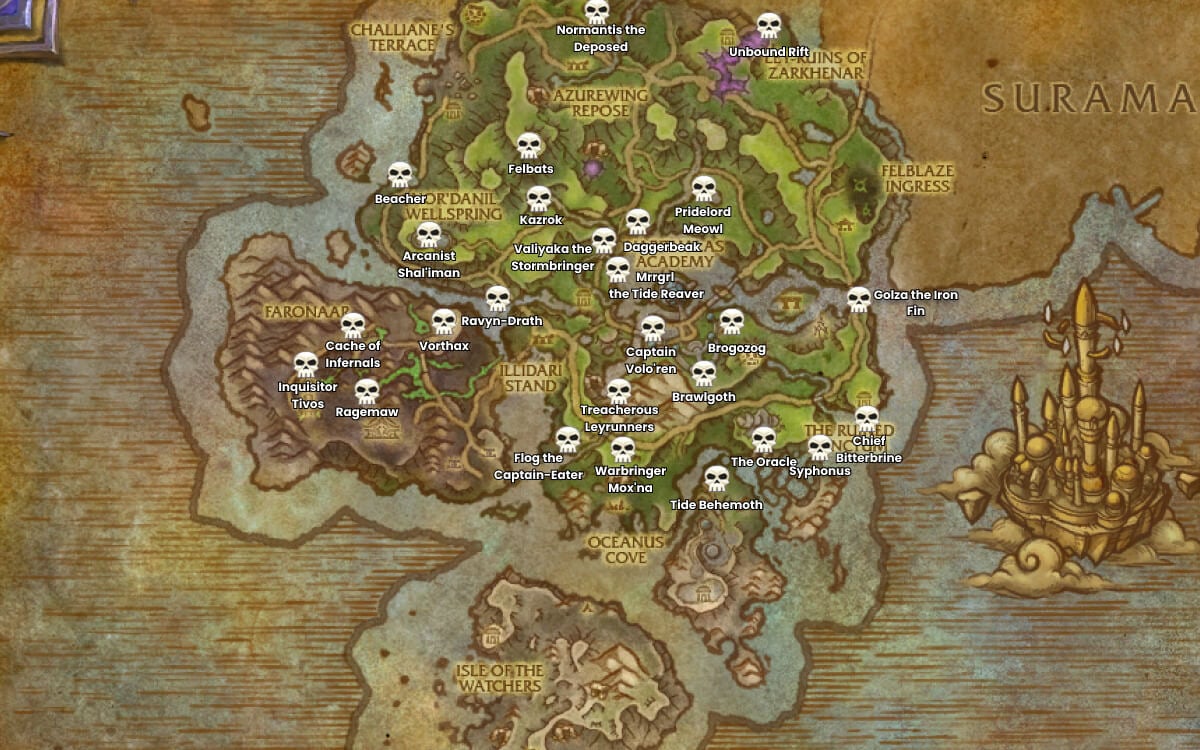 azsuna rare map location