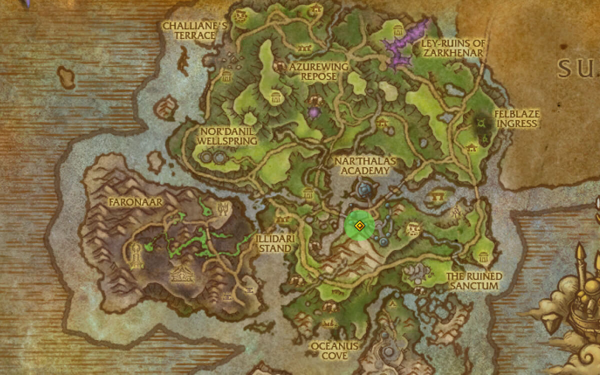 kirin tor reconnaissance questline location map
