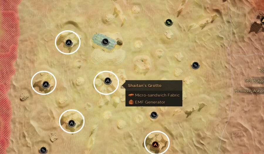 micro sandwich fabric location