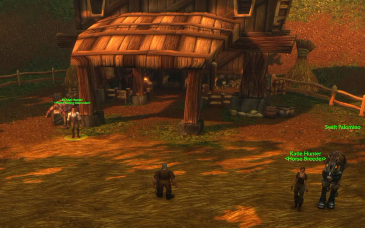 Human mount vendors in Elwynn ingame