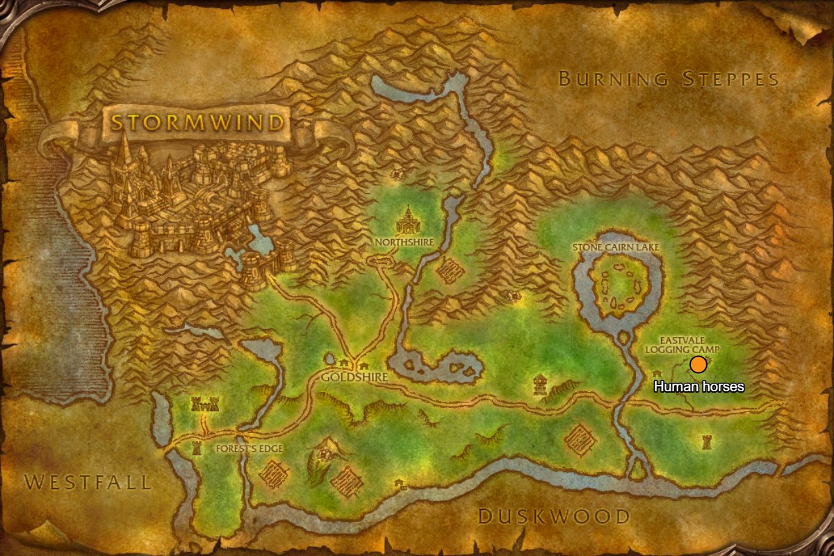 Human mount vendors in Elwynn