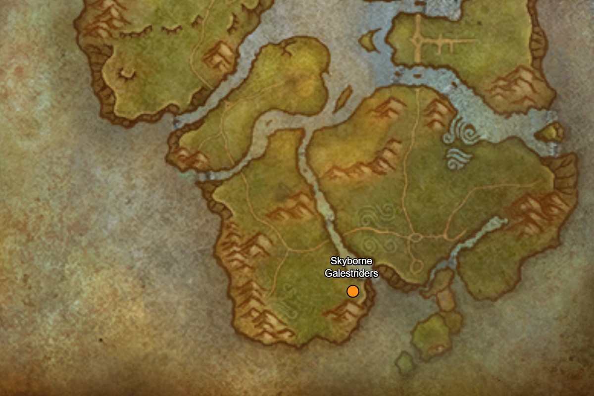 Skyborne mount vendor Zephras Isle map