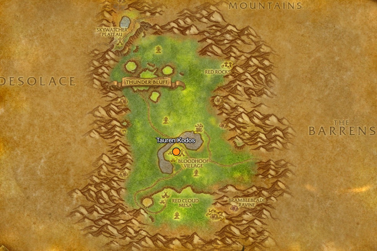 Tauren mount vendors Mulgore map